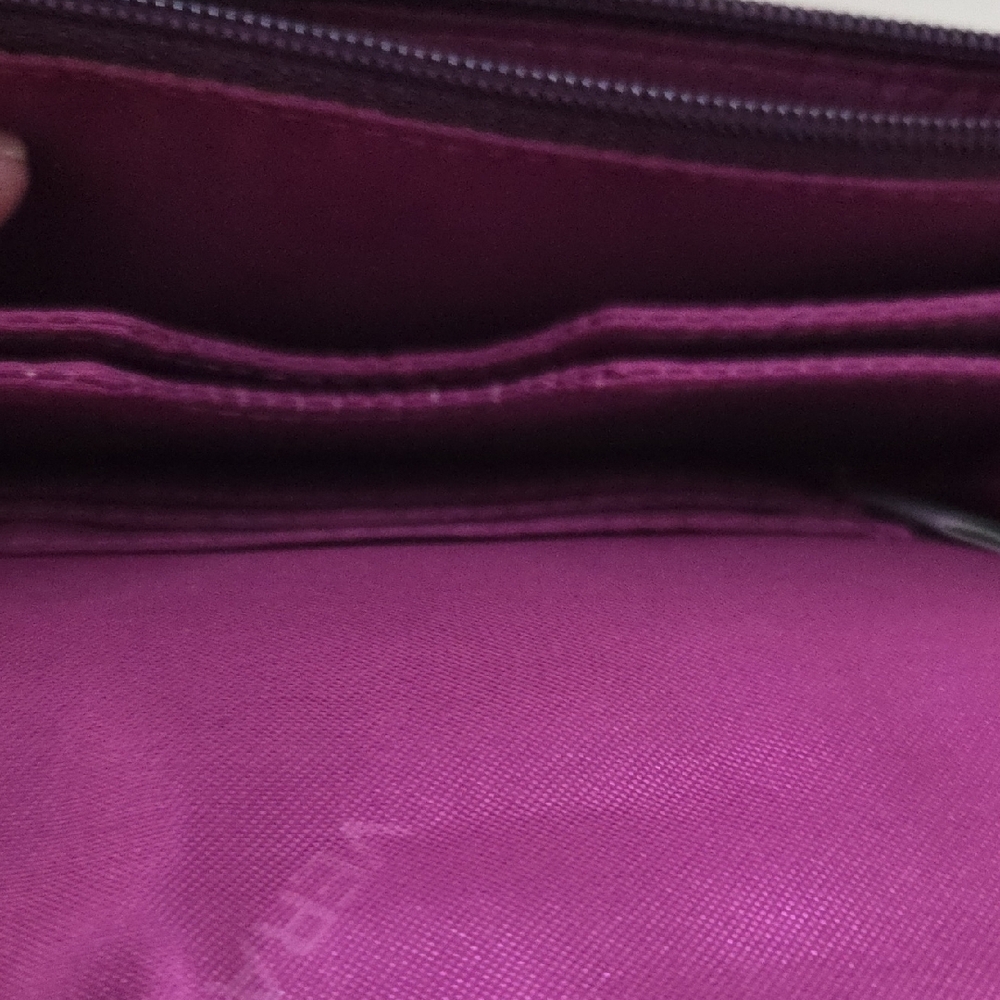Vera Bradley Purple Quilted Floral Wristlet with Turn-Lock - Picture 4 of 7